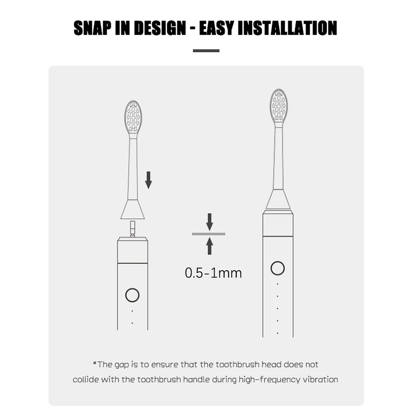 Zahnbürstenköpfe für Seago elektrische Zahnbürsten E1/E2/E3/E4/E5/E6/E7/E8/E9/SG2303/SG575 UV-Sterilisation Vakuumverpackung – Detail 7