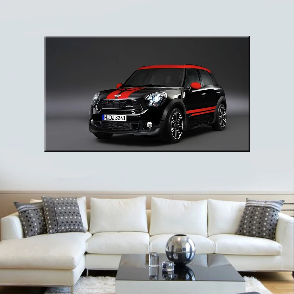 Canvas Wall Arts Lovely Mini Cooper Car Poster Painting Home Decor Interior Artwork Picture Printing For Bedroom Image Framework