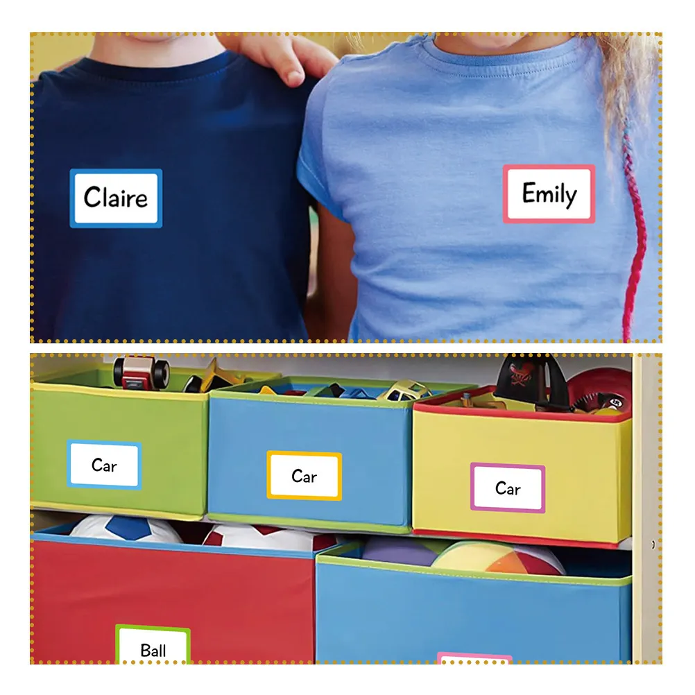 

10 Sheets Colorful Name Tag Stickers Blank Self-Adhesive Labels for Classification Marking Storage Sorting Home School Office