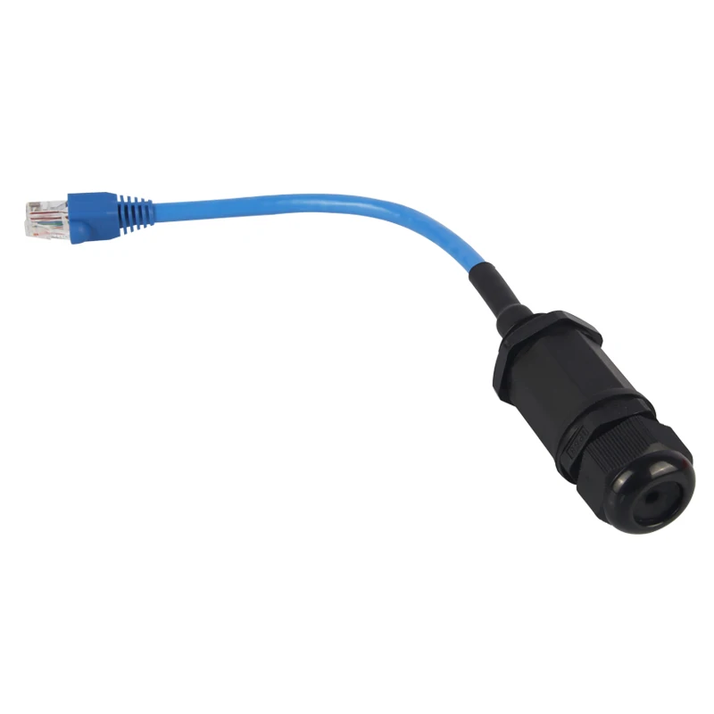 IP68 RJ45 Network Connector with LAN Wire M20 Waterproof Ethernet