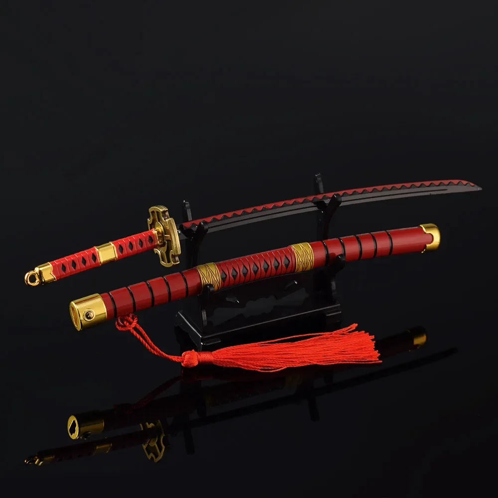 22Cm Wapen Roronoa Zoro Sandai Kitetsu Anime Perifere Metalen Wapen Model Zwaard Katana Sleutelhanger Geschenken Speelgoed Voor Jongens collectie