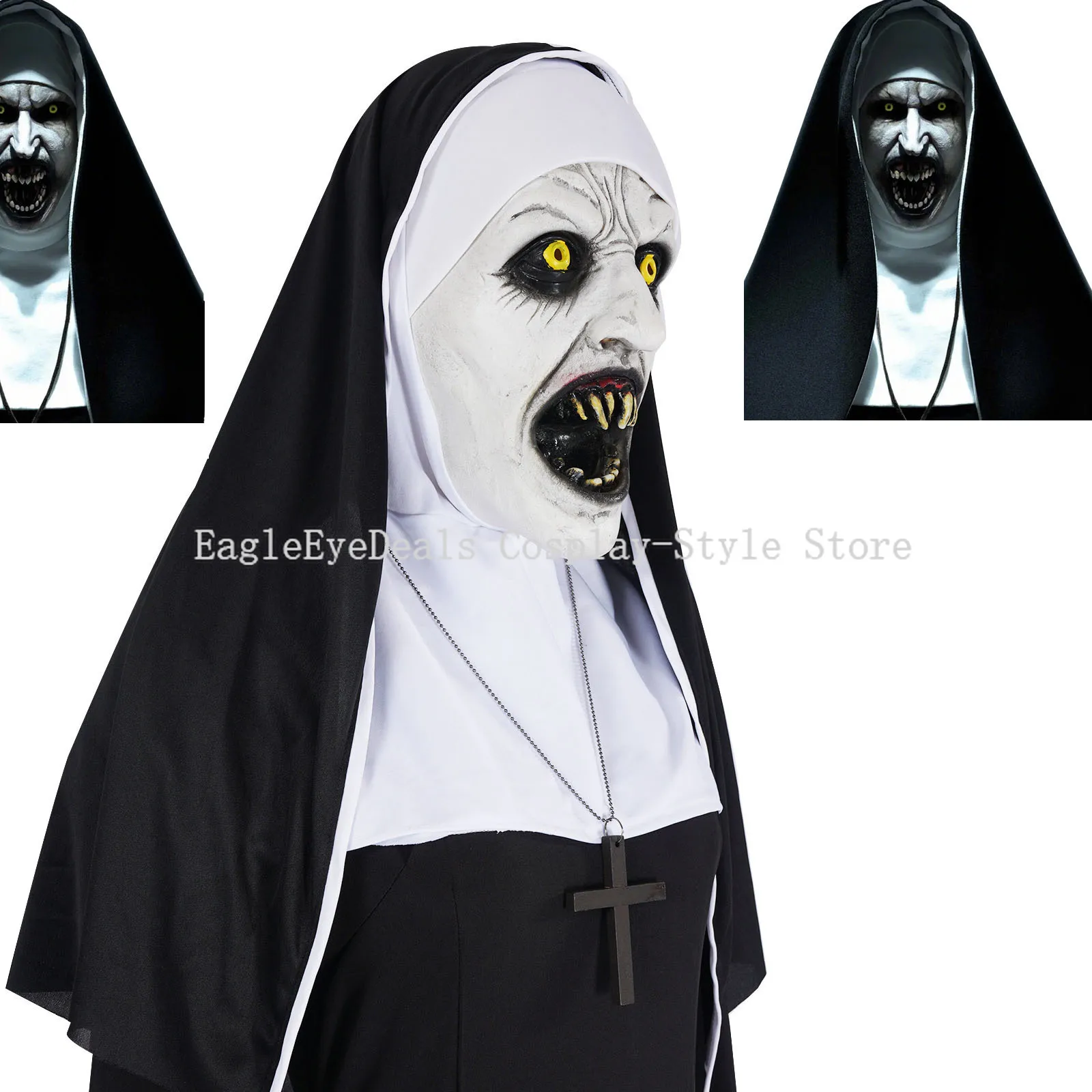 Disfraz de monja fantasma, vestido de carnaval, Halloween, Thriller, monja de terror, traje de sacerdote, mascarada, disfraces renacentistas femeninos
