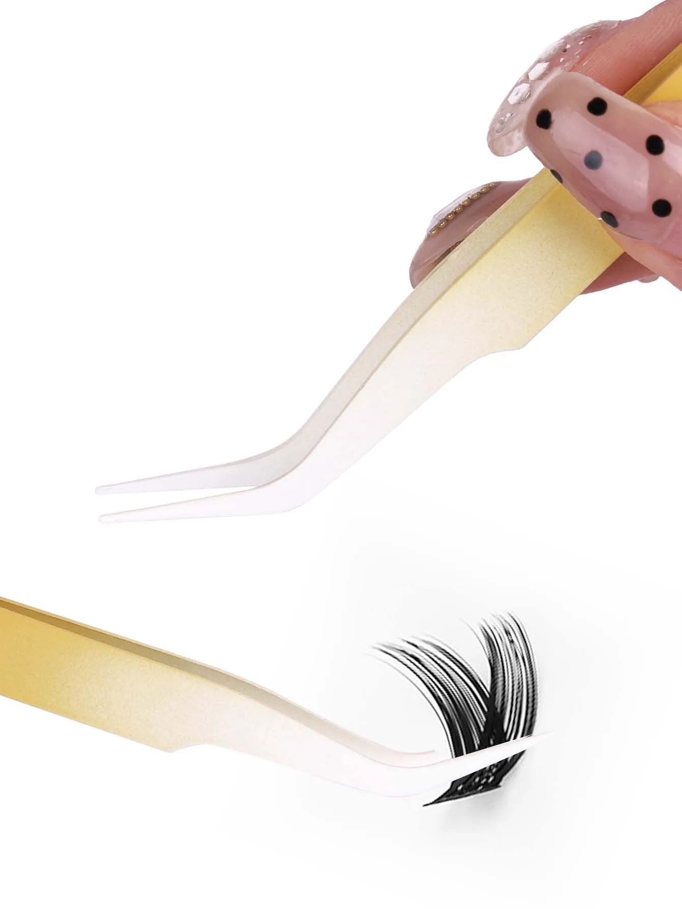 Pince à cils durable en acier inoxydable, pince à cils de greffage DIY, pince à cils légère segmentée