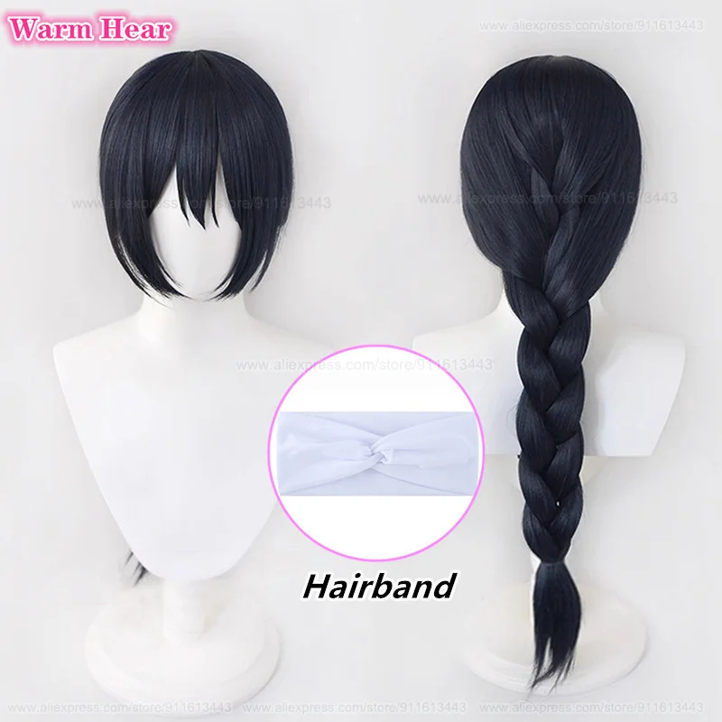 

80cm Long Amanai Riko Wig Anime Jujutsu Kaisen Blue Black Braid Cosplay Anime Wig Heat Resistant Synthetic Party Wigs + Wig Cap