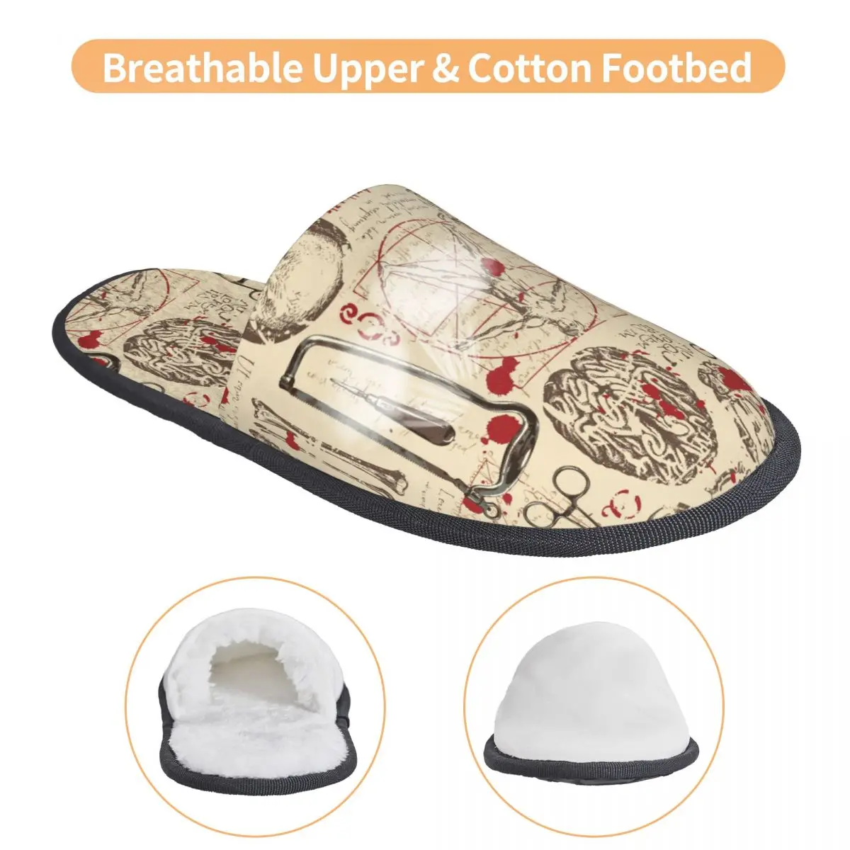 شباشب ضيوف بنمط التشريح الطبي للنساء في الفنادق أحذية منزلية مطبوعة حسب الطلب #3