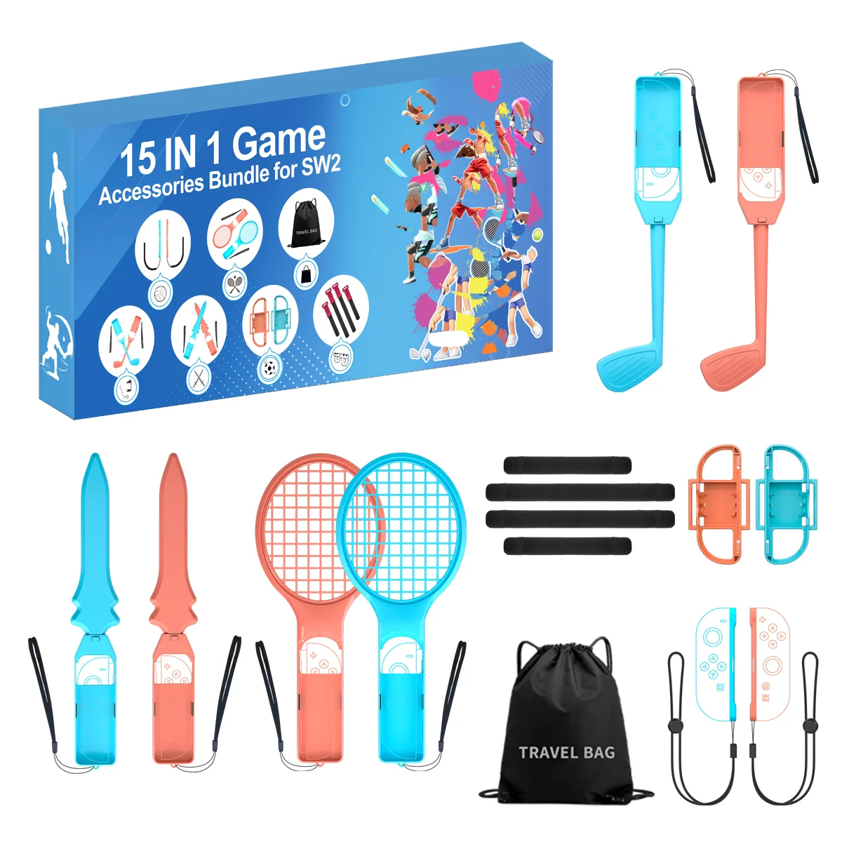 Sports Accessories Set S225 for Switch 2,15 in 1 Family