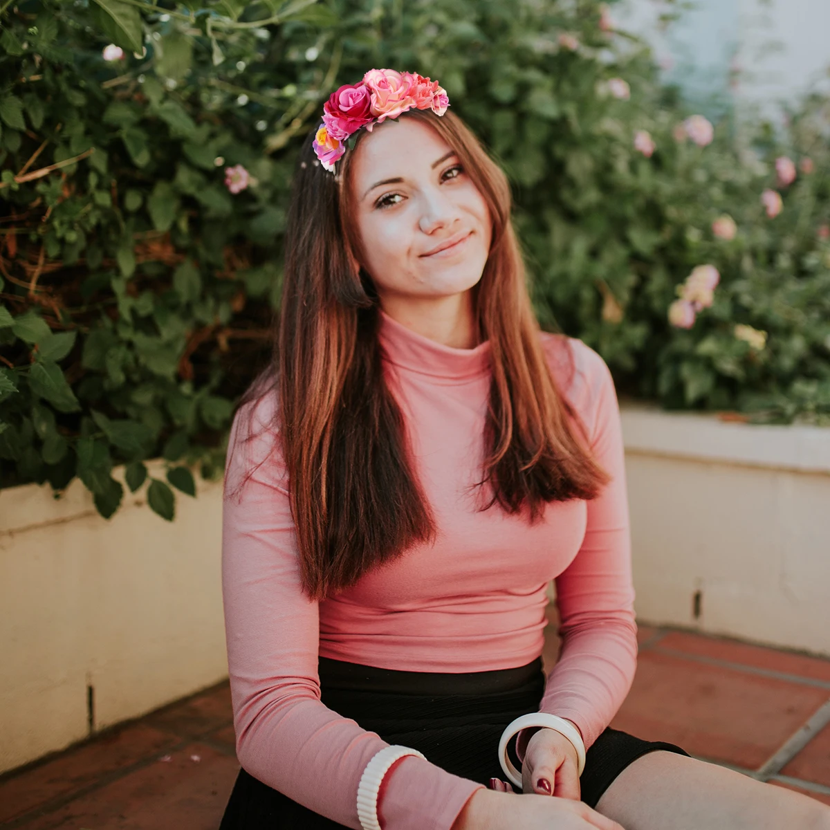 

Simulated Flower Headband Floral Crown Headdress Bohemia Hairband Girls Accessories Wedding Party Travel Beach Photoshoot