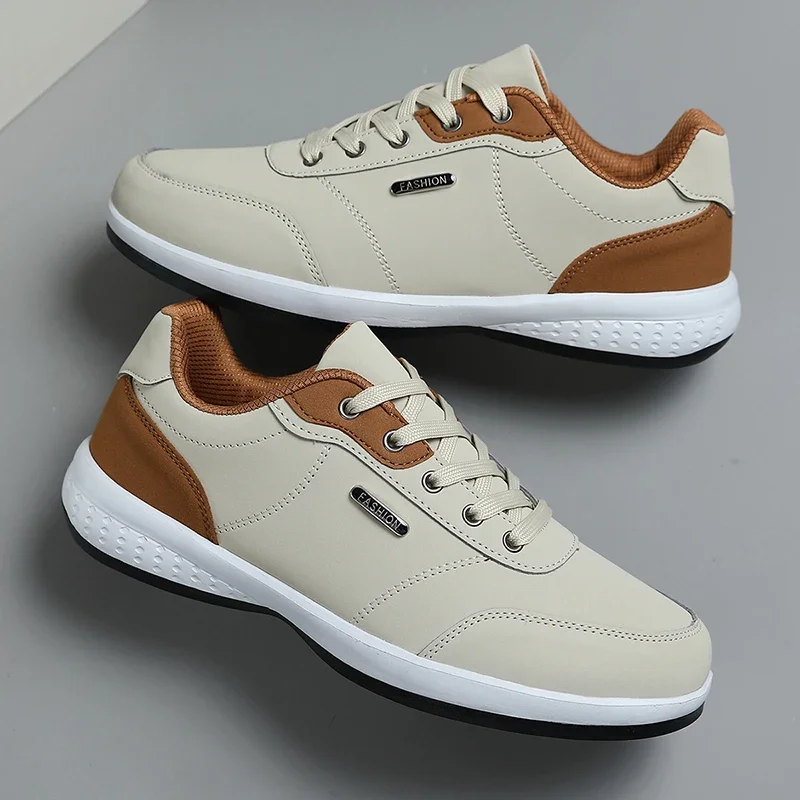 Leather Men Shoes Sneakers Trend Casual Shoe Comfortable Breathable Leisure Male Sneakers Non-slip Footwear Men Sports Shoes