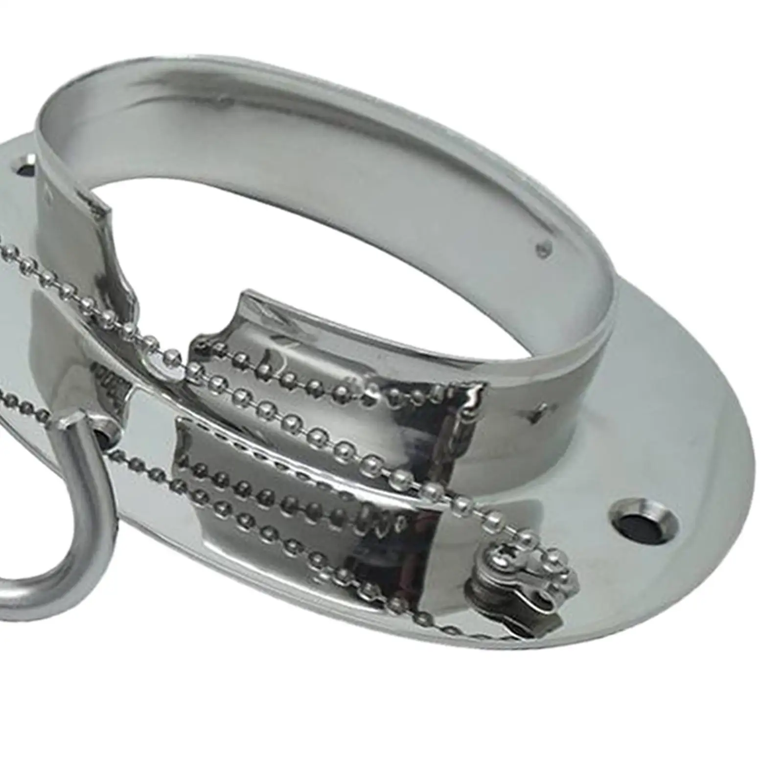 Stainless Steel Chain Deck Pipe Gloss Finish Highly Polished 6.32x4.47in Base 4.3x2.31in Hole Easy Install for Accessories