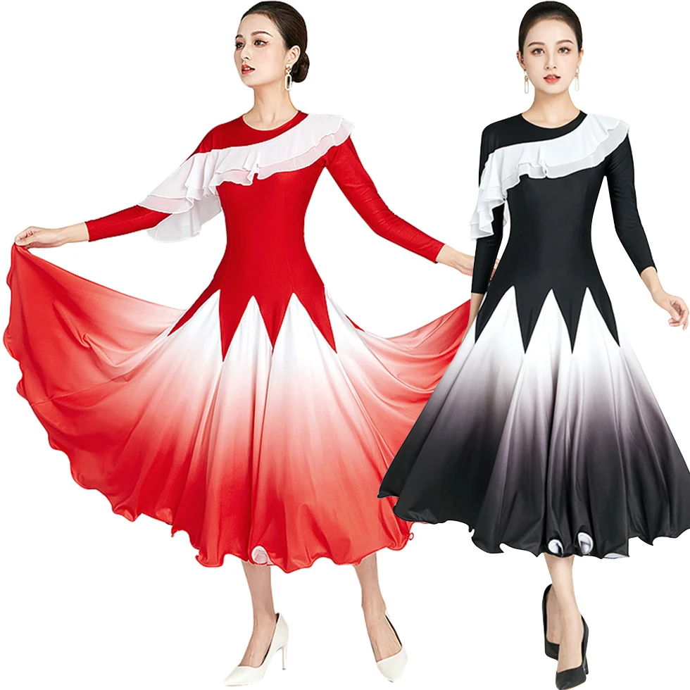 

Waltz Ballroom Competition Dress Standard Modern Dance Performance Costumes Women Gradient High End Evening Gown