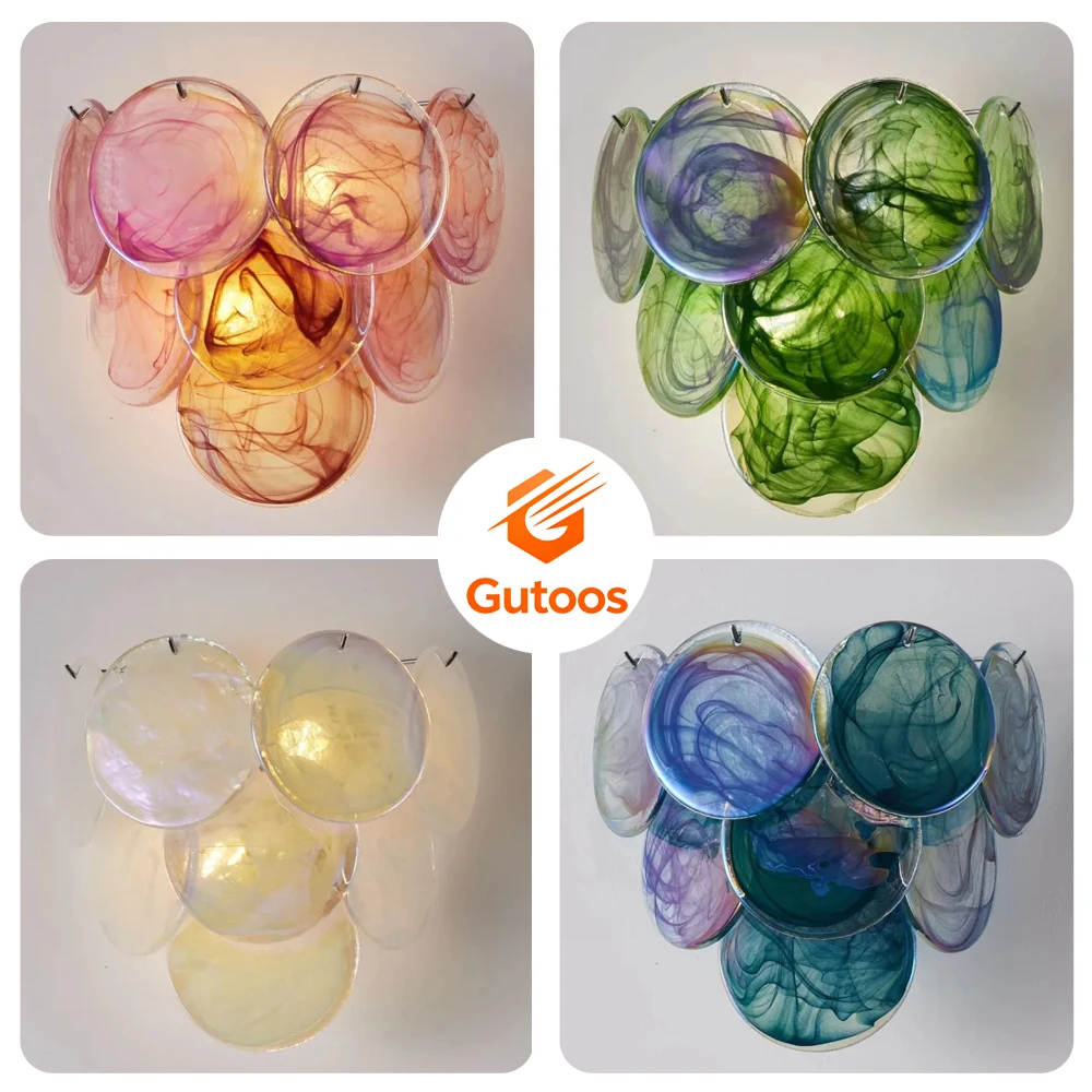 New Vintage Hotel Beside Wall Lamp Decorative Stained Murano Glass Shell Living Room Wall Sconce Light for Interior Decoration