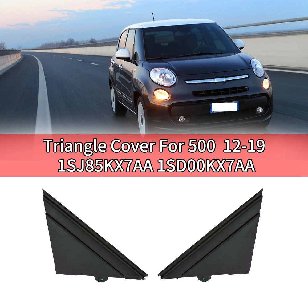 Car Left & Right Door Mirror Flag Cover Molding Triangle Cover for FIAT 500 12-19 1SJ85KX7AA 1SD00KX7AA