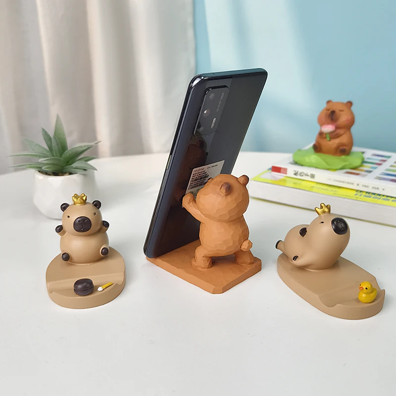 Hot Sale Capybara Figure Desktop Decorative Ornaments Can Be Used As Phone Stands Cute Kawaii Capybara Figure Model Doll Toys