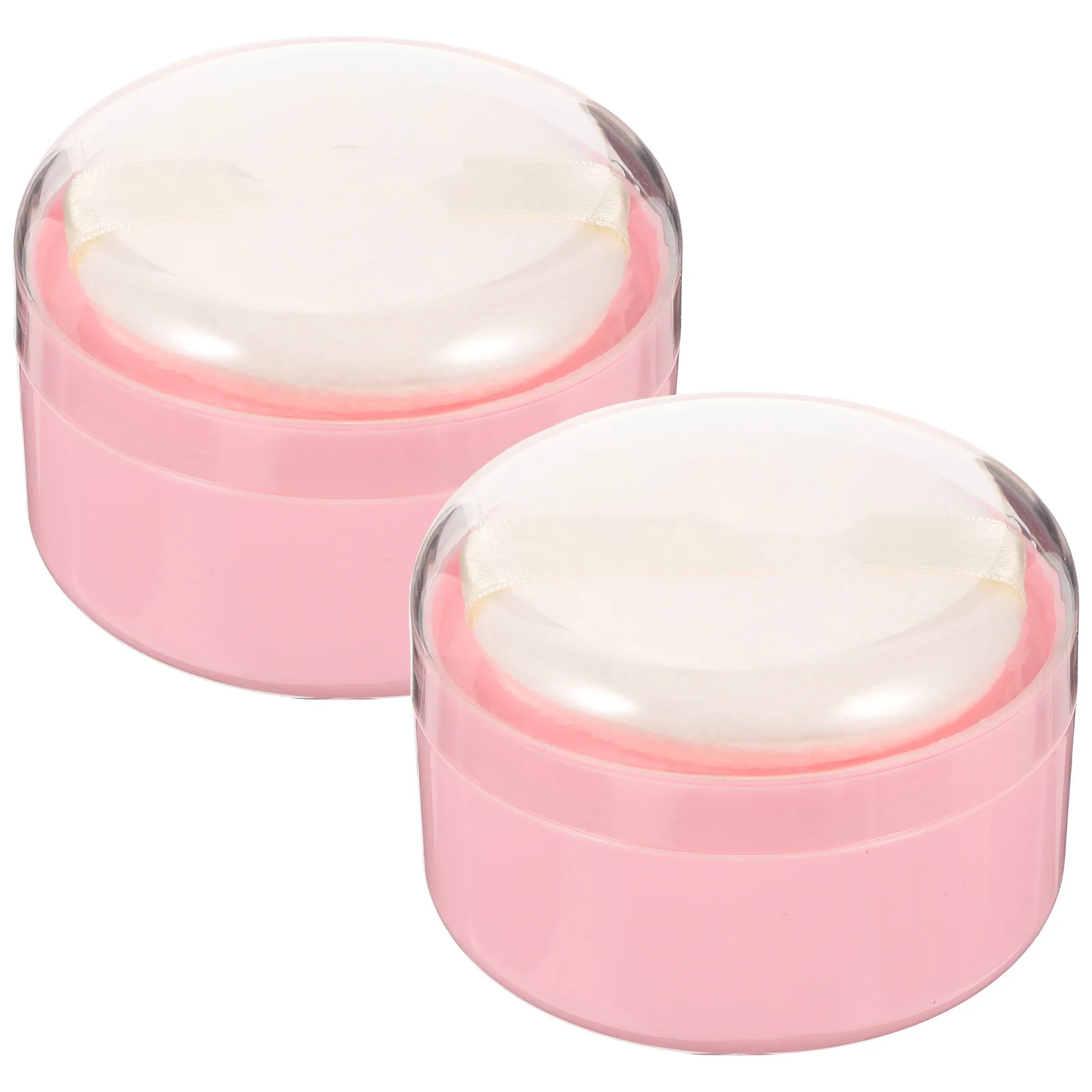 Body Powder Puff Containers 2 Pack Portable Loose Powder Dispenser Boxes with Soft Puffs for Travel Adults