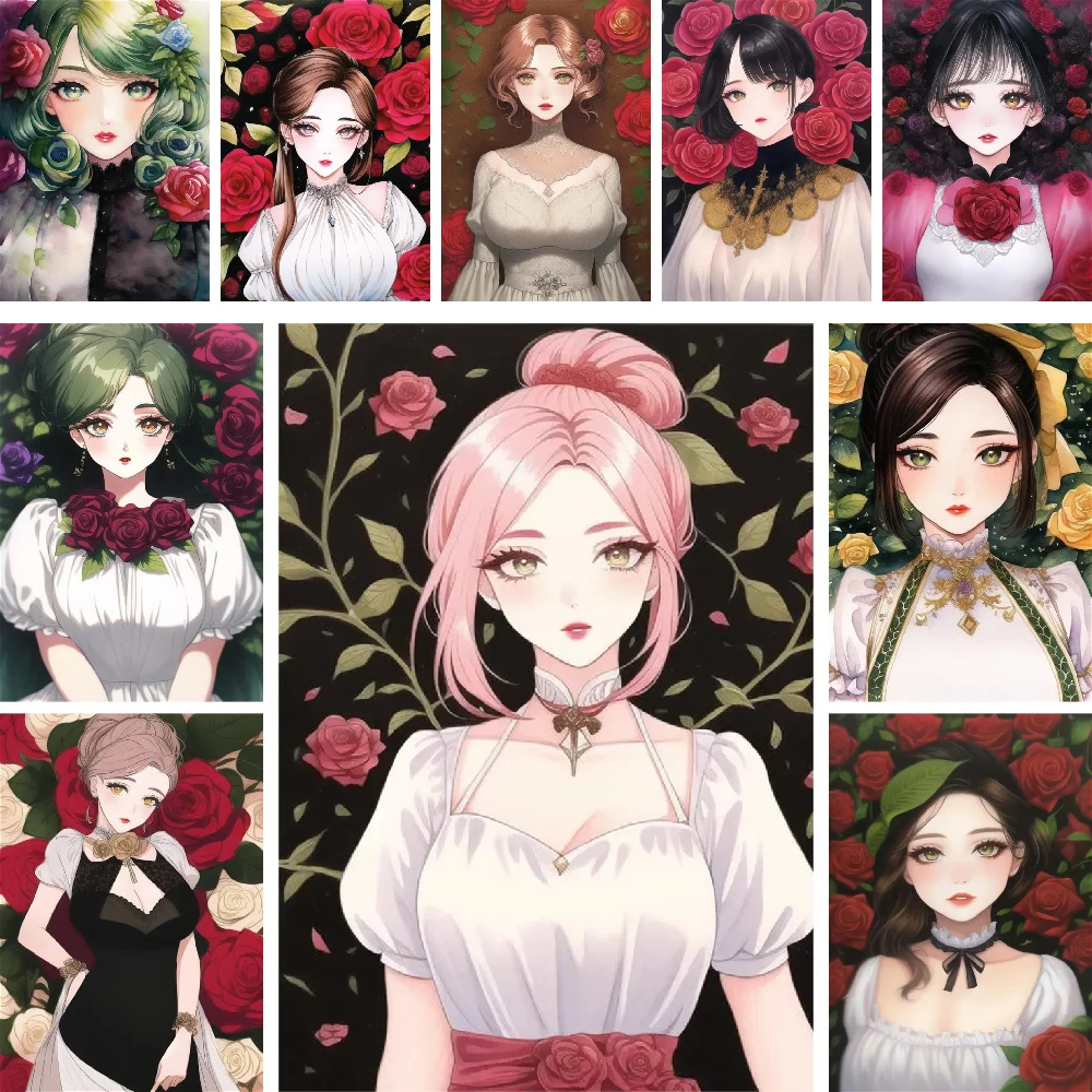 Cartoon Beautiful Girl Paint Number Paintings Canvas Artes e Artesanato Para Adultos Decoração do quarto Child's Gift Frete Grátis HOT