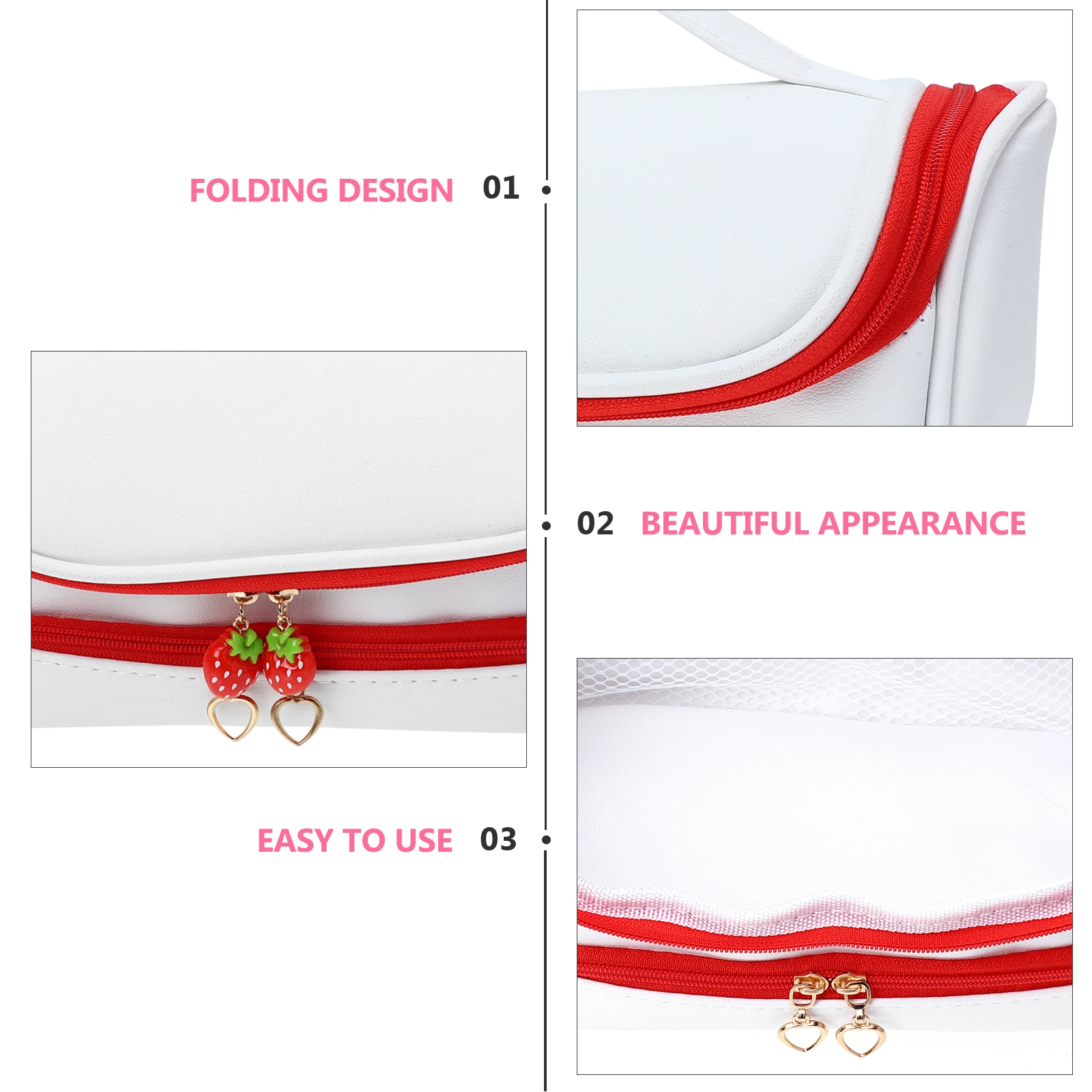 

Sturdy Dual Layer Makeup Bag Compact Toiletry Pouch Travel Organizer Large Capacity Portable Bag For Lip Gloss