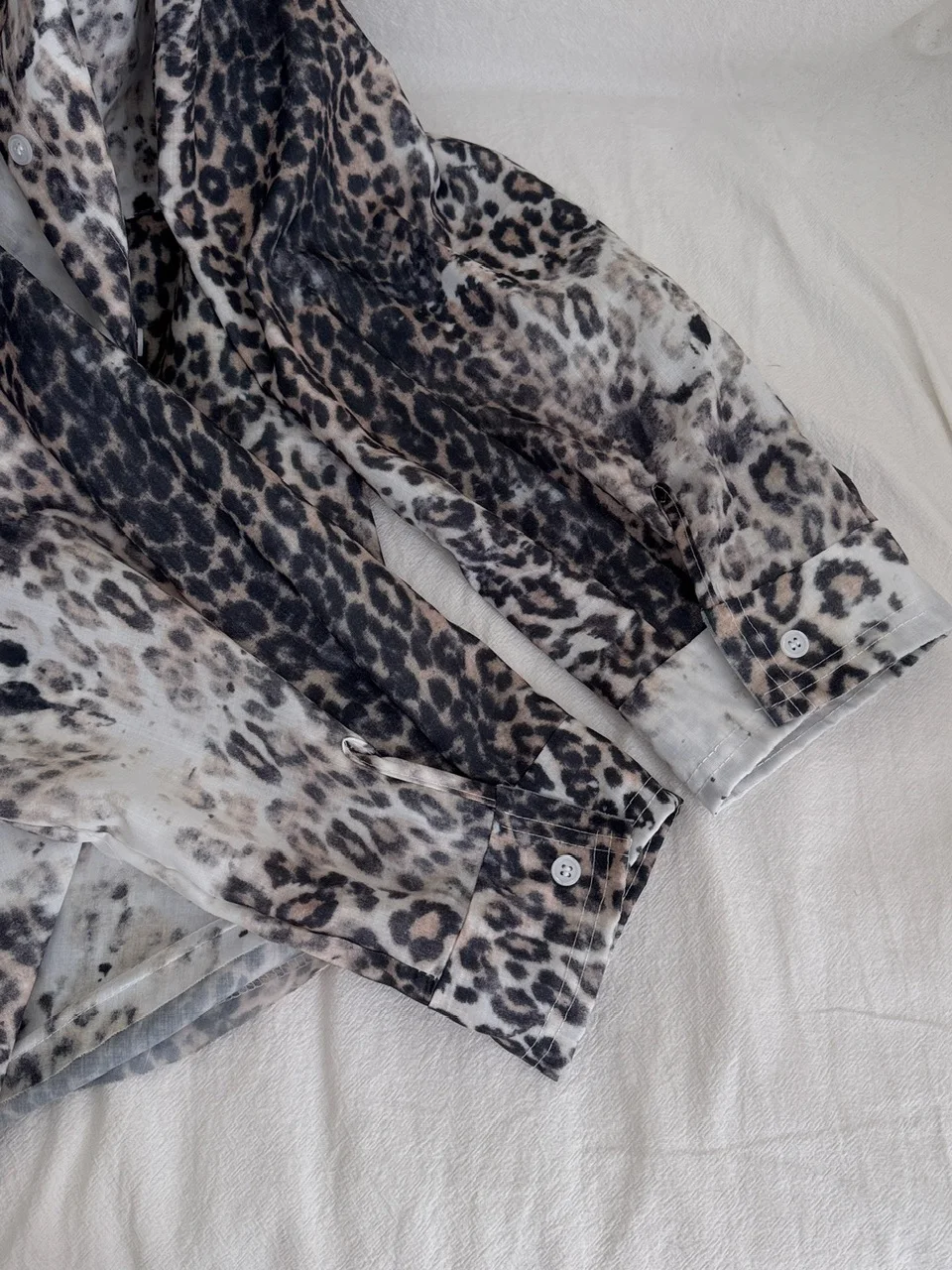 Csa Hoada de Manga Larga con Estampado de Leopardo para Mujer, Estilo Casual de Otoño, Csa de Tela de Poliéster Resis...