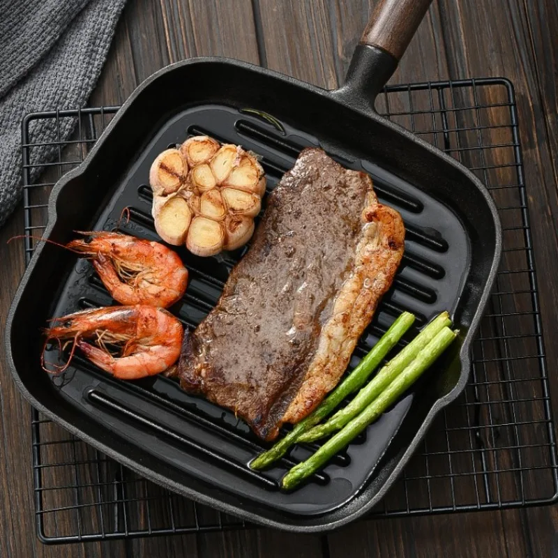 

Steak Frying Pan, Flat-bottomed Non-stick Pan, Omelette Striped Multi-purpose Pan