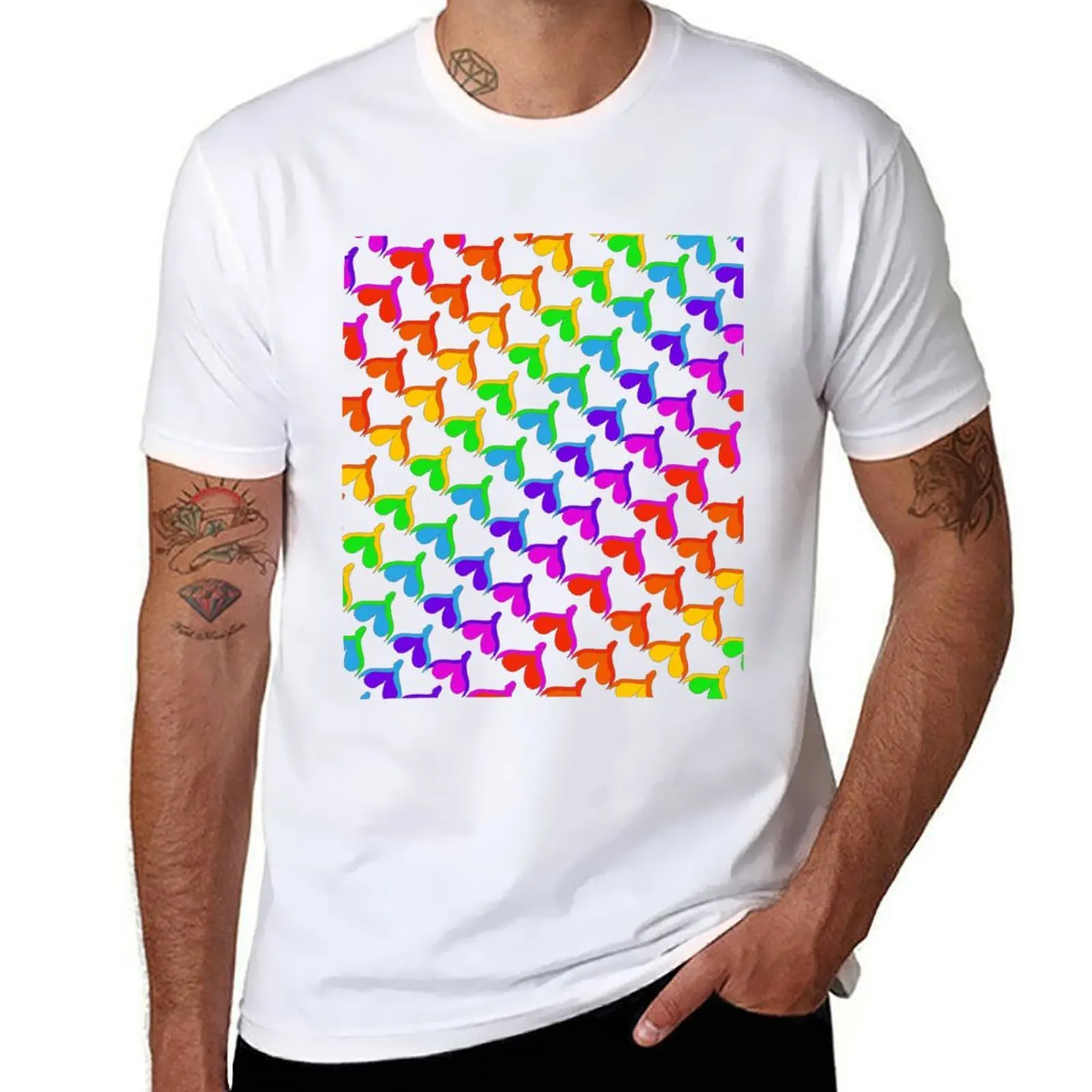 

Clitoris Rainbow Print T-Shirt man t shirt cotton high quality funny t shirts dark humor