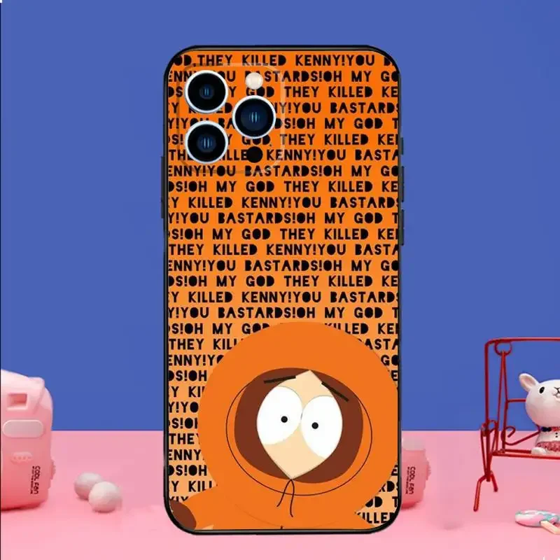 Funny S-South-Park Cute Phone Case For iPhone 15 14 13 12 11 Pro Max Xs Xr X 7 8 Plus 12 13 Mini Silicone Black Cover