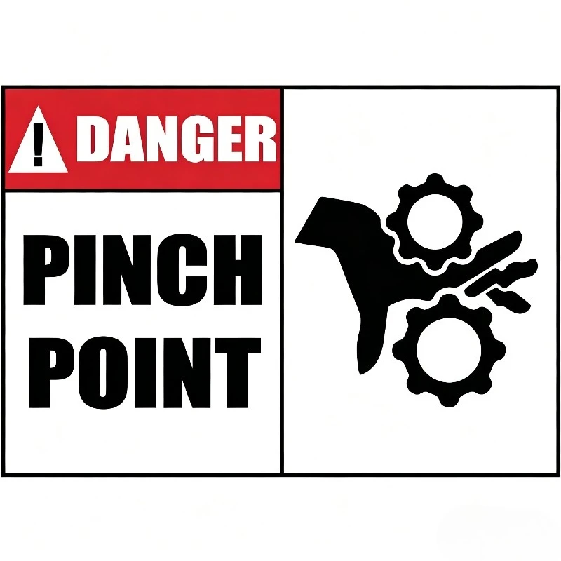 KK OSHA Danger Needle Point Warning Label 13cm PVC Waterproof Scratch Resistant Safety Sign Car Sticker