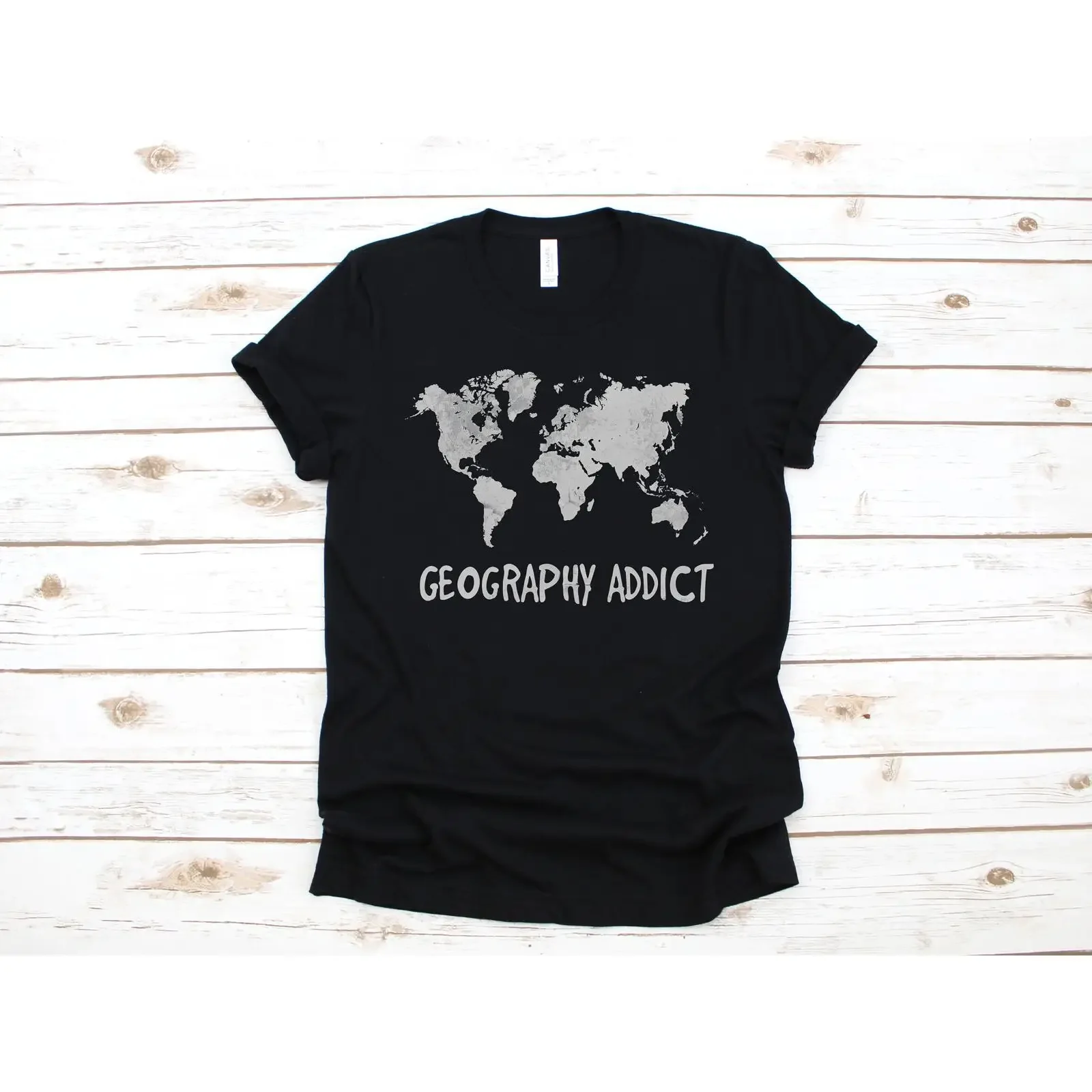 World Geography Addict Funny Geographer T Shirt SweaT Long Sleeve Child Apparel  vintage Washed Stretched Unisex Casual