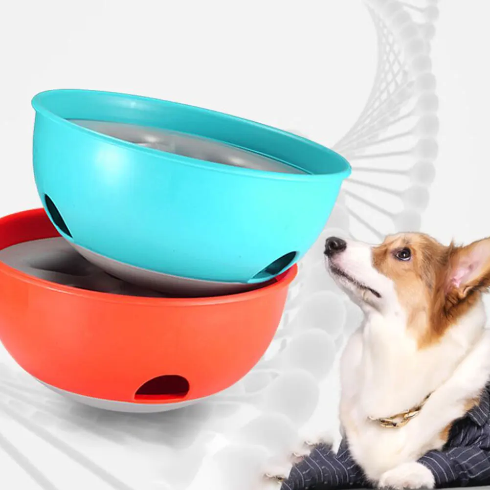 

1pc Not-Toppling Feeding Eco-Friendly Durable Anti-Slip Pet For Dog Puppy Cat Lightweight Travel Dog Feeder Pet Slow Bowl Slow