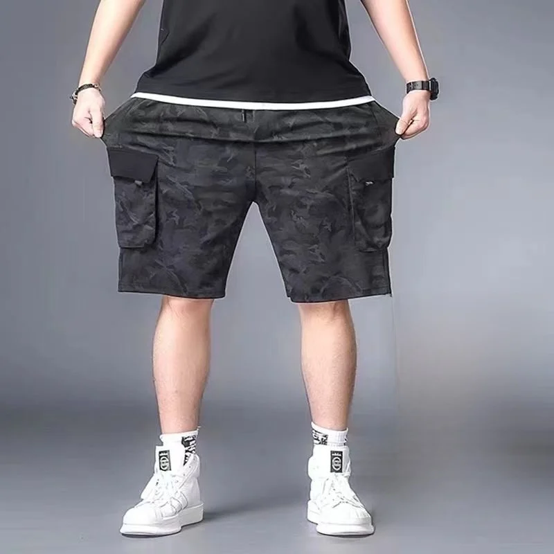 

Loose Large Size Men's Summer Sport orts Wide Leg Five Parts Elastic Casual Pants Comfortable Breathable Qui Dry Running ...