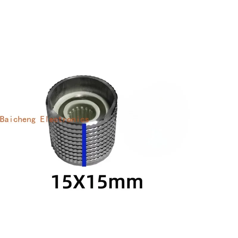 10PCS Universal flower shaft hole 6mm silver pineapple aluminum alloy knob 15X15 potentiometer coding band switch button cap
