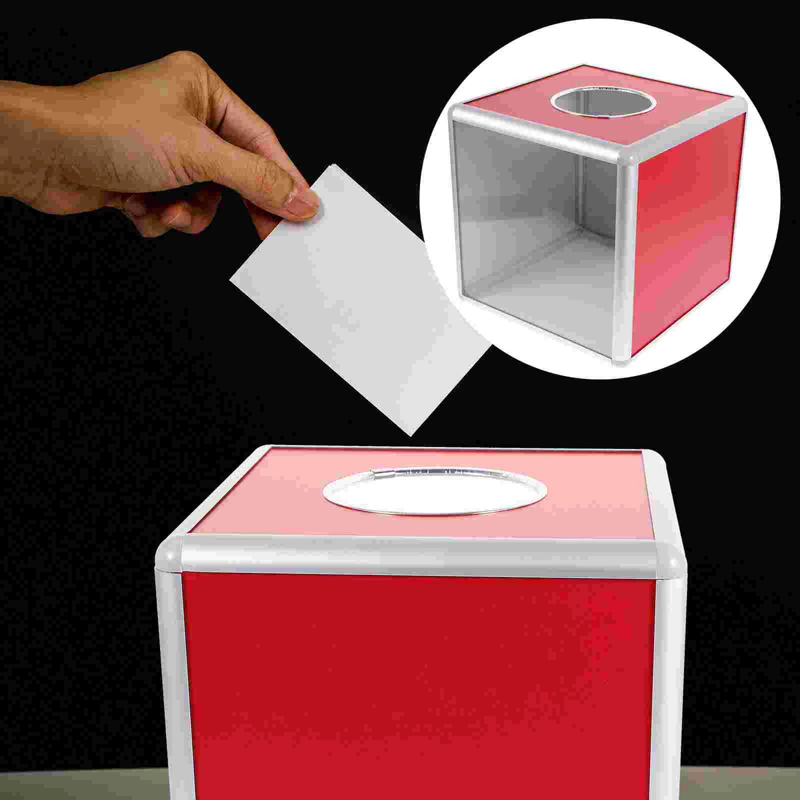 

Card Lottery Box Mail Boxes Donation for Fundraising Pink Raffle Ticket Container Red Voting Storage Office