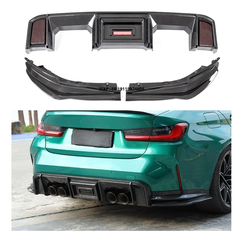

New Design G80 M3 Real Dry Carbon Fiber Lip Diffuser AX Style for B-MW G80 M3 2021-2025 Rear Bumper Lips Body Kits