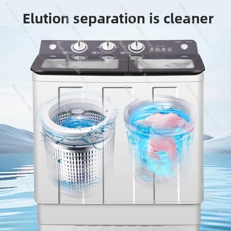 

Semi-automatic washing machine | Double barrel design, small mini for home use