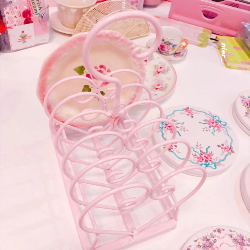 

Heart Shape Dish Drying Rack Single Tier Iron Kitchen Organizer for Plates Bowls Drainer Storage Holder Beautiful Cup Drainboard