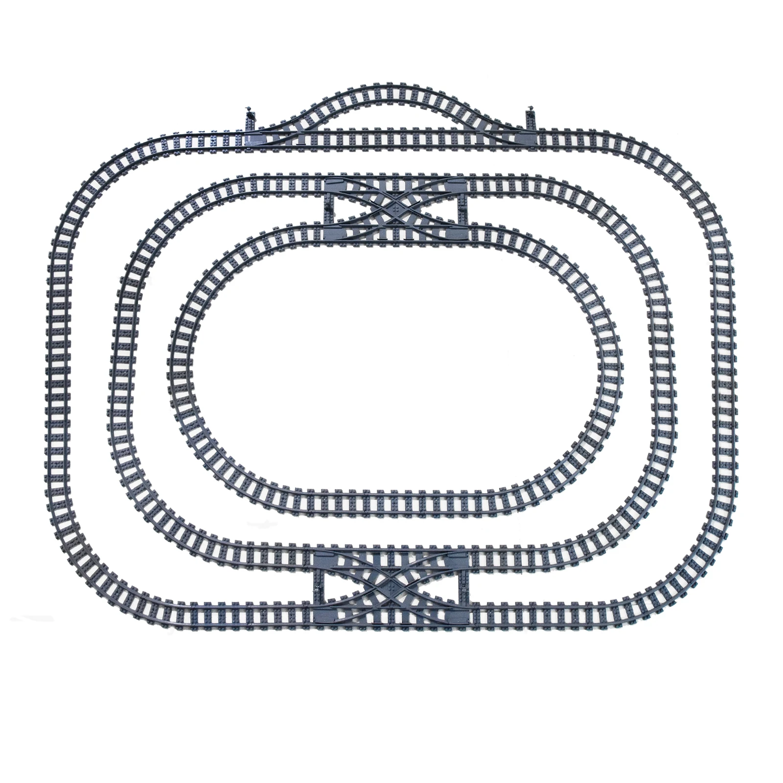 MOC City Train Rail Crossing Tracks Set