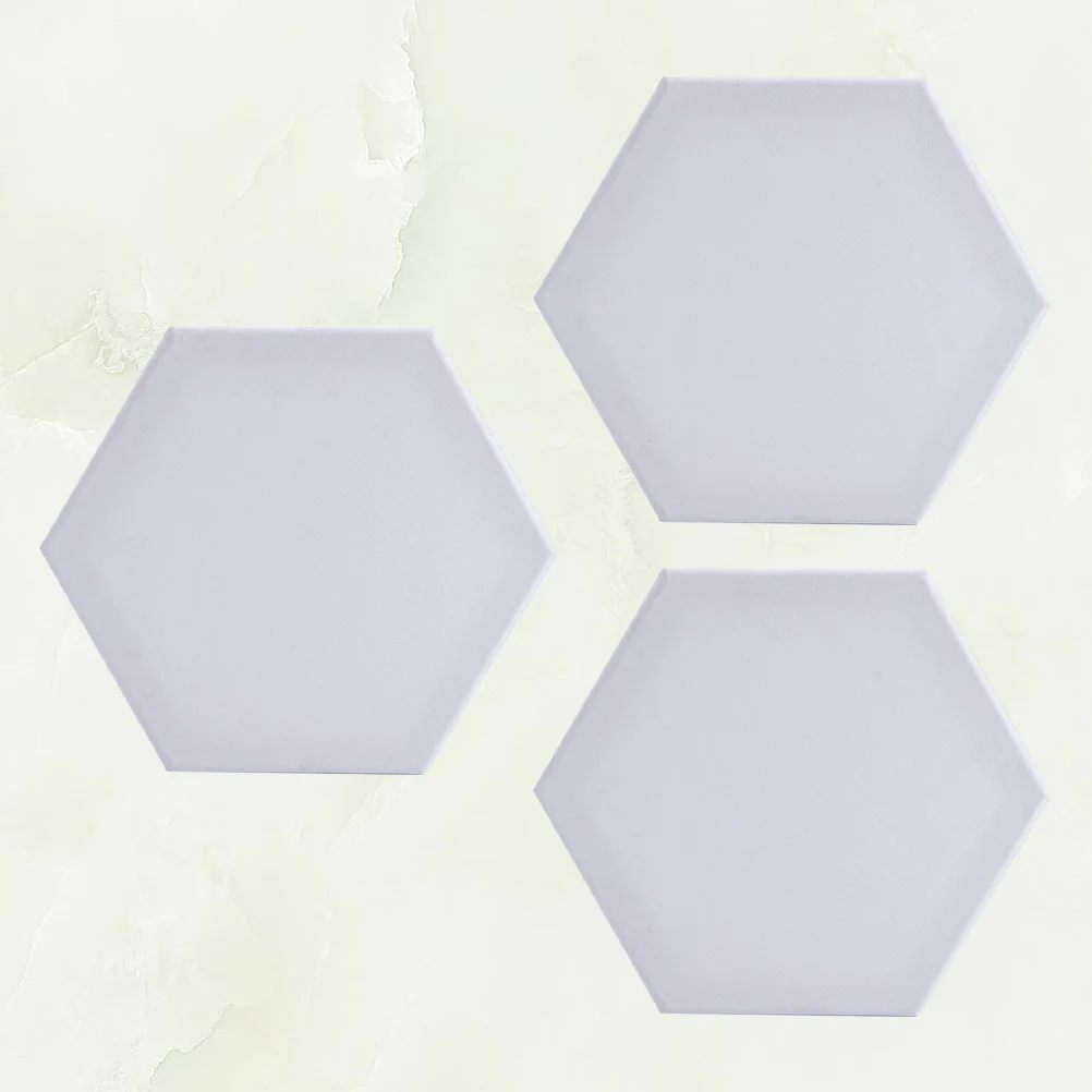 3 Pcs Hexagon Cotton Drawing Board Thicken Painting Board Artist Canvas Board Oil Paint Canvas Sketchpad (White, 125cm Side