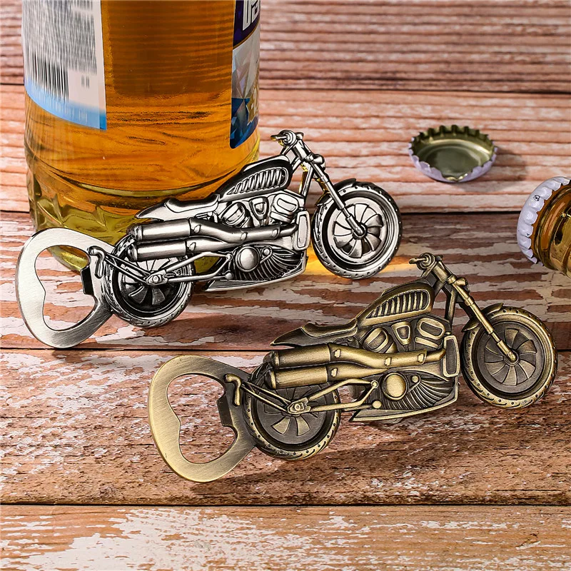 Cool Metal Beer Opener Motorcycle Shape Bottle Soda Opener Kitchen Bar Accessory Decoration Wedding Party Present Set with Bag