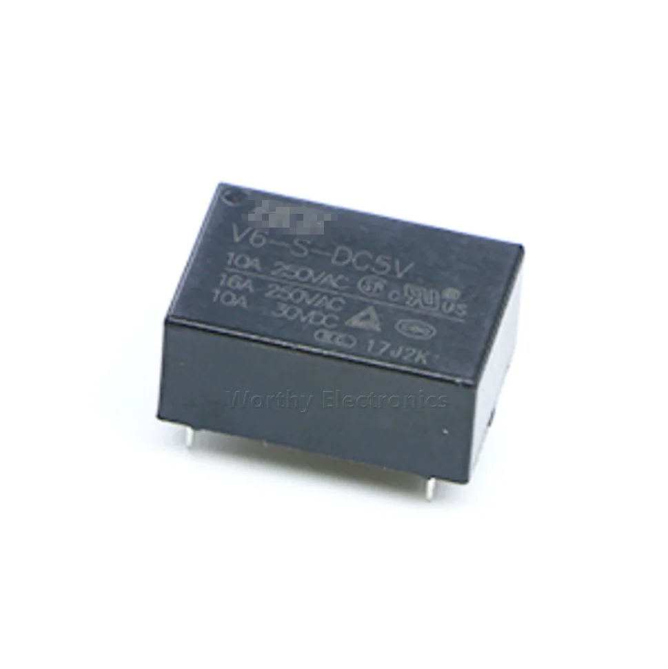 

Free shipping 10pcs/lot V6-S-DC5V 12V 24V Relay 4PIN15A