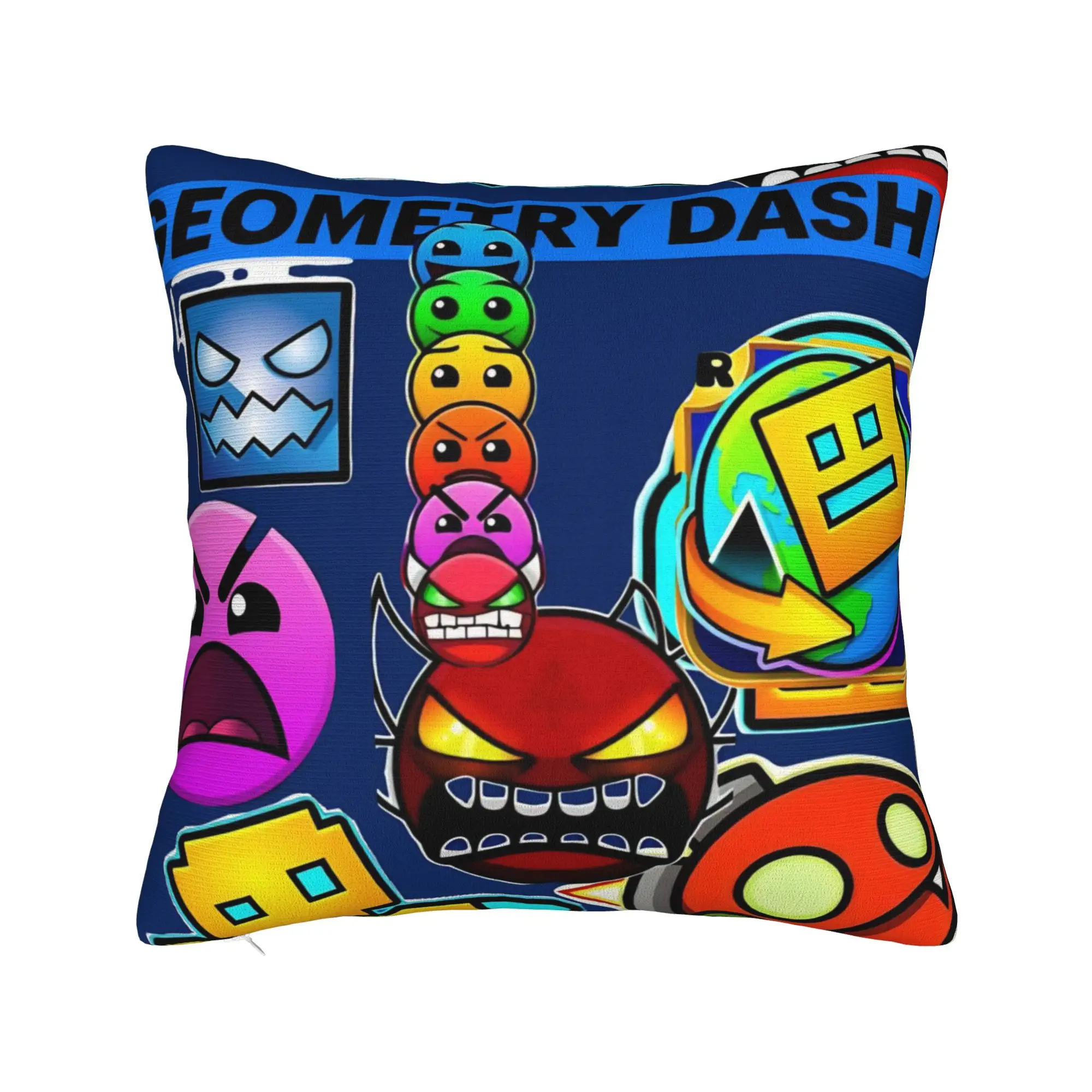 Geometry Dash Games Pillow Cover Stuff Printing Cushion Cover Decorations  Throw Pillow Case Cover Home Multiple Sizes