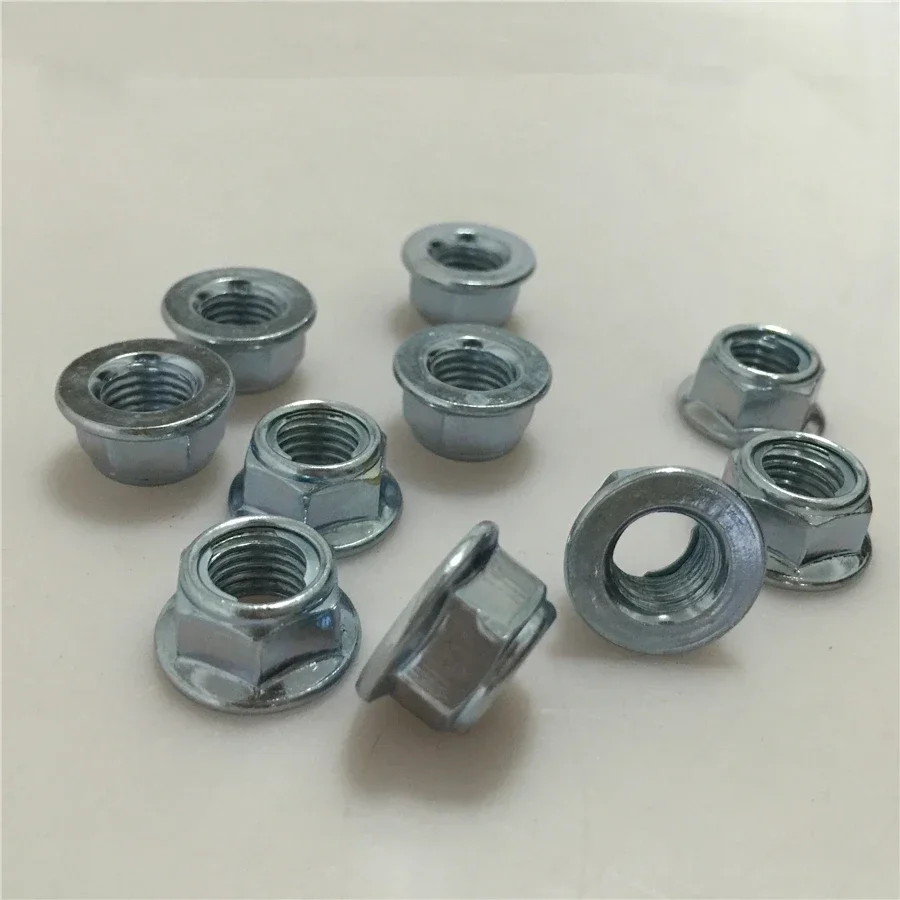 8pcs Motorcycle 6mm-8mm M10 M12 M14 M16 Front, Middle, and Rear Axle Nuts Magneto Self-locking with Washer Nuts