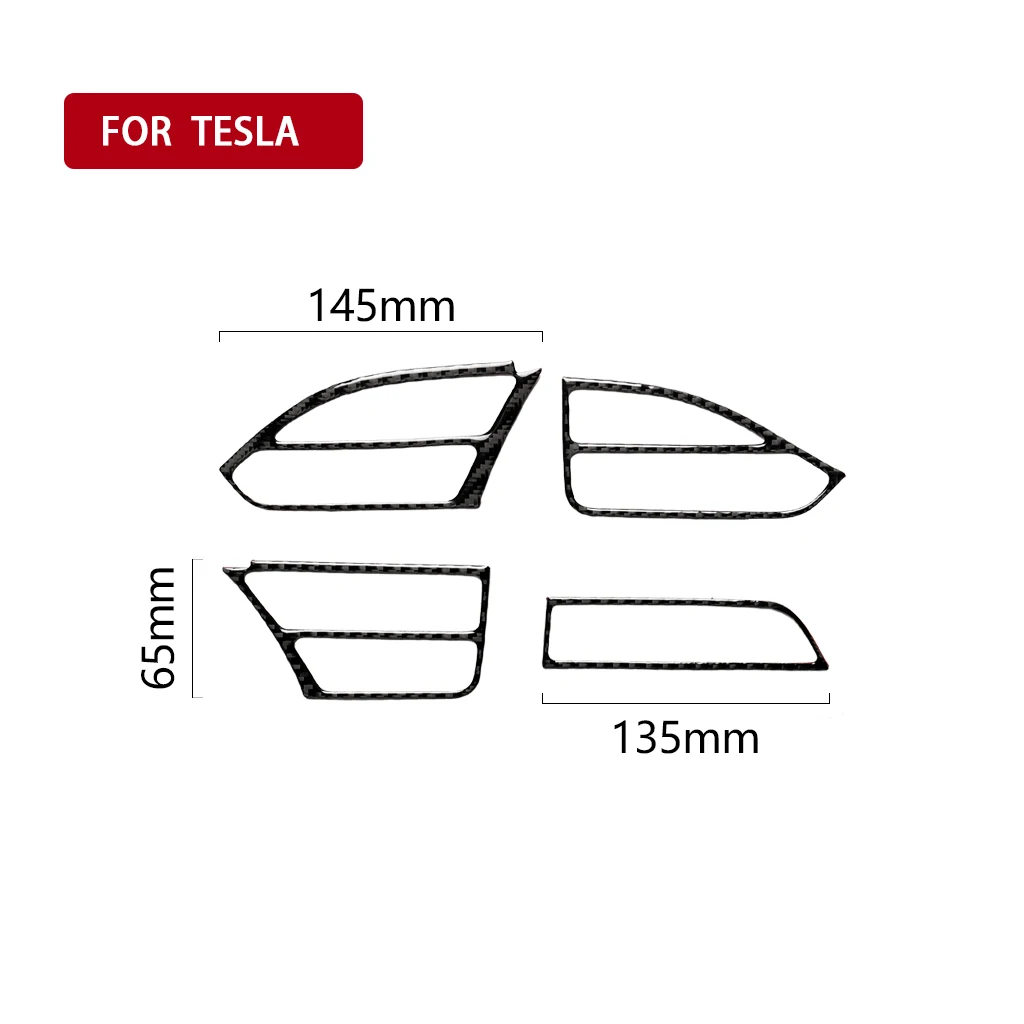 For Tesla Model X 2016-2020 Model S 2012-2020 Carbon Fiber Car Interior Center Console Air Vent Outlet Cover Trim Stickers