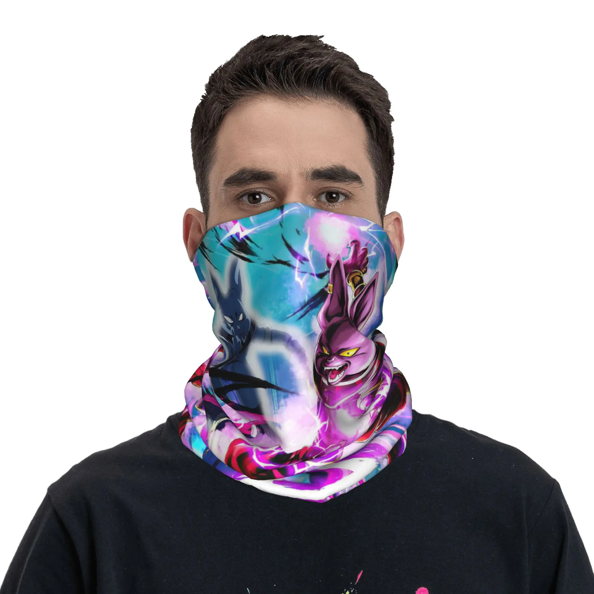 

DragonBalls Beerus Goku Vegeta Bandana Neck Cover Printed Mask Scarf Warm Cycling Scarf Outdoor Sports Unisex Adult Breathable