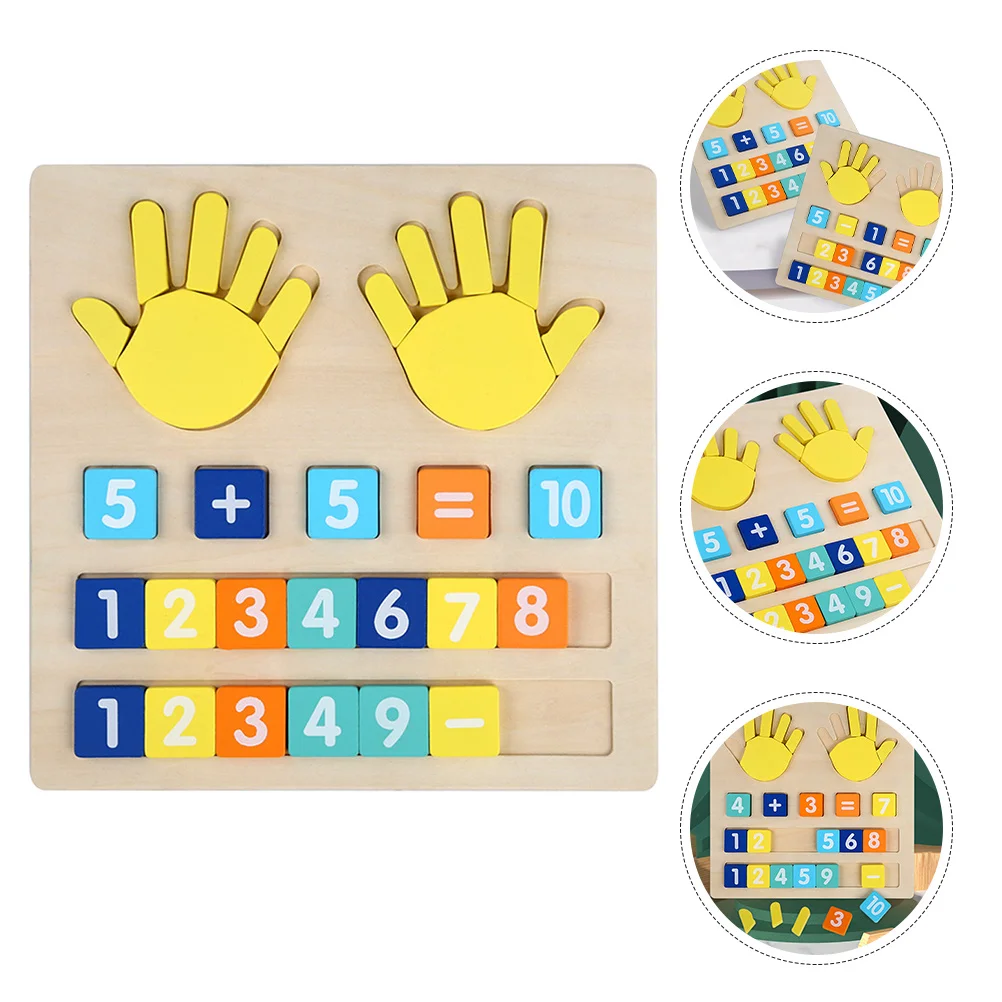 1Set Wooden Math Learning Addition Subtraction Educational Cognitive Number Counting Hand Eye Coordination Early Educational