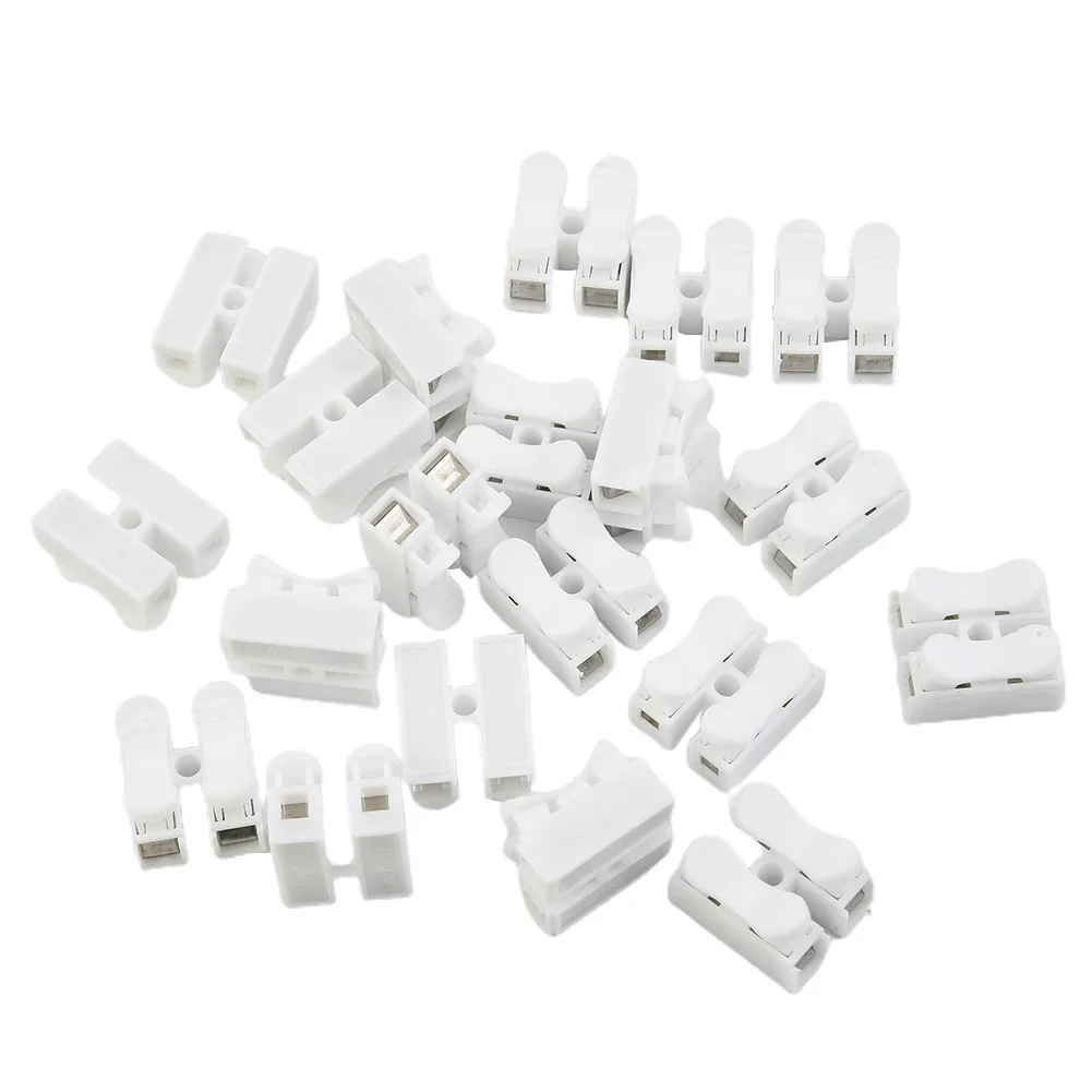 Connector CH2 Spring Connector CH2 Spring Reliable Terminal Wire 20Pcs Block Clamp LED Light 0.77 * 0.67 * 0.51inch
