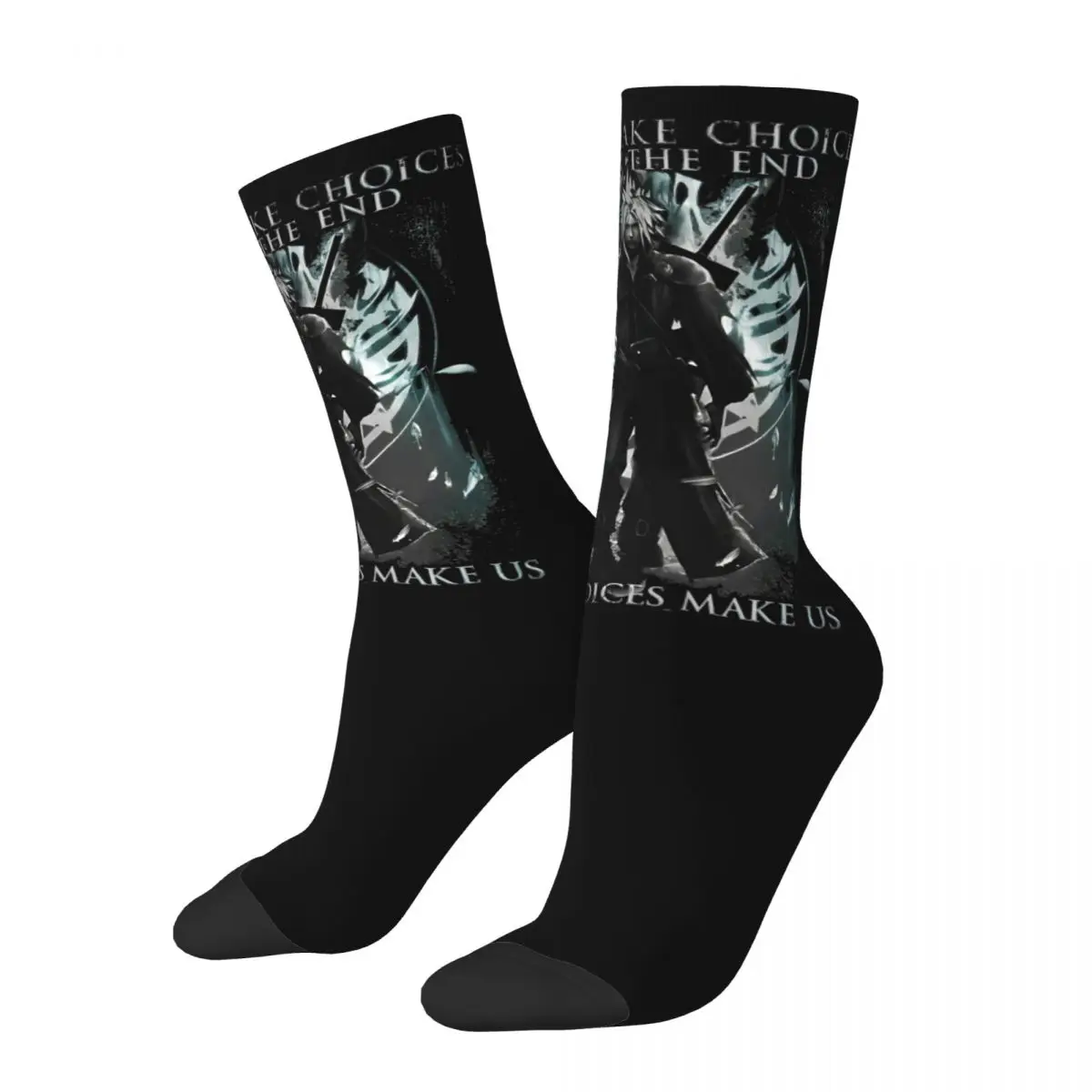 Cloud Strife Final Fantasy 7 Stockings Couple Socks Medium Soft Retro Socks Autumn Outdoor Non Slip Pattern Socks Gift