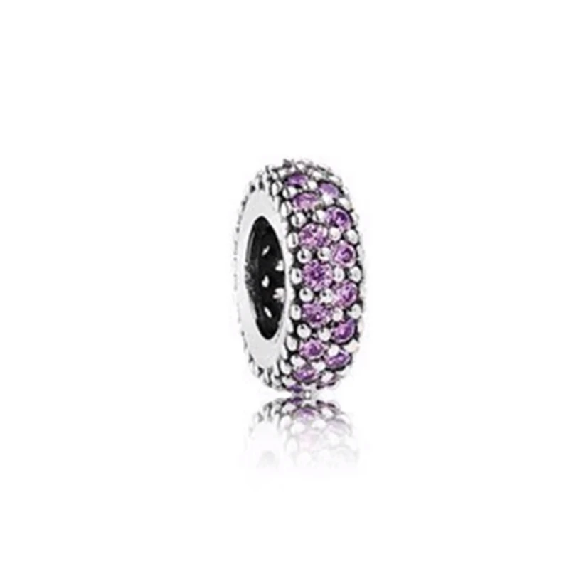 Europeans DIY Sparkling Clear，Blue，Rose gold，Green Sparkle Spacer Charm Bead Fit Original 925 Sterling Silver Bracelet Jewelry image 6
