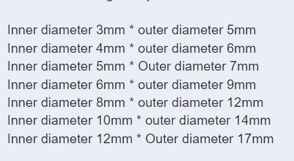 1m Silicone tube 3*5/4*6/5*7/6*9/8*12/12*17