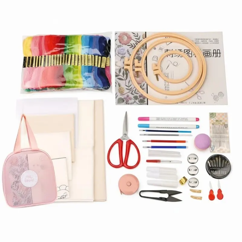 

Embroidery Kit, Portable Handmade DIY Starter Set, Creative Fabric Embroidery Supplies