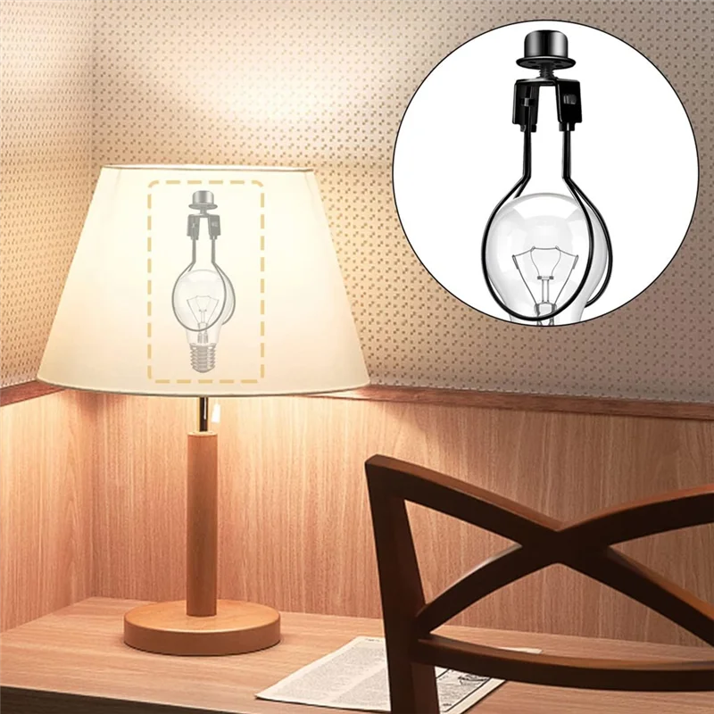 ABBO-2 Pack Lamp Shade Harp Holder Light Bulb Clip Adapter Includes Finial And Lampshade Levellers For Replacement