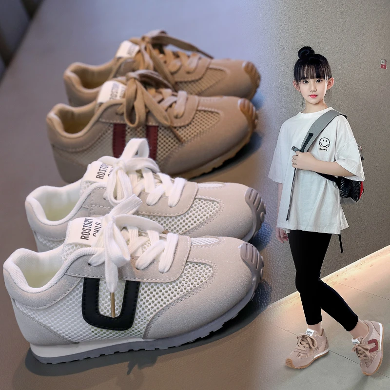 

Модная обувь для девочек. Новая летняя детская спортивная обувь. Обувь для мальчиков на мягкой подошве. Нескользящая детская сетчатая обувь. Простая повседневная обувь для девочек.