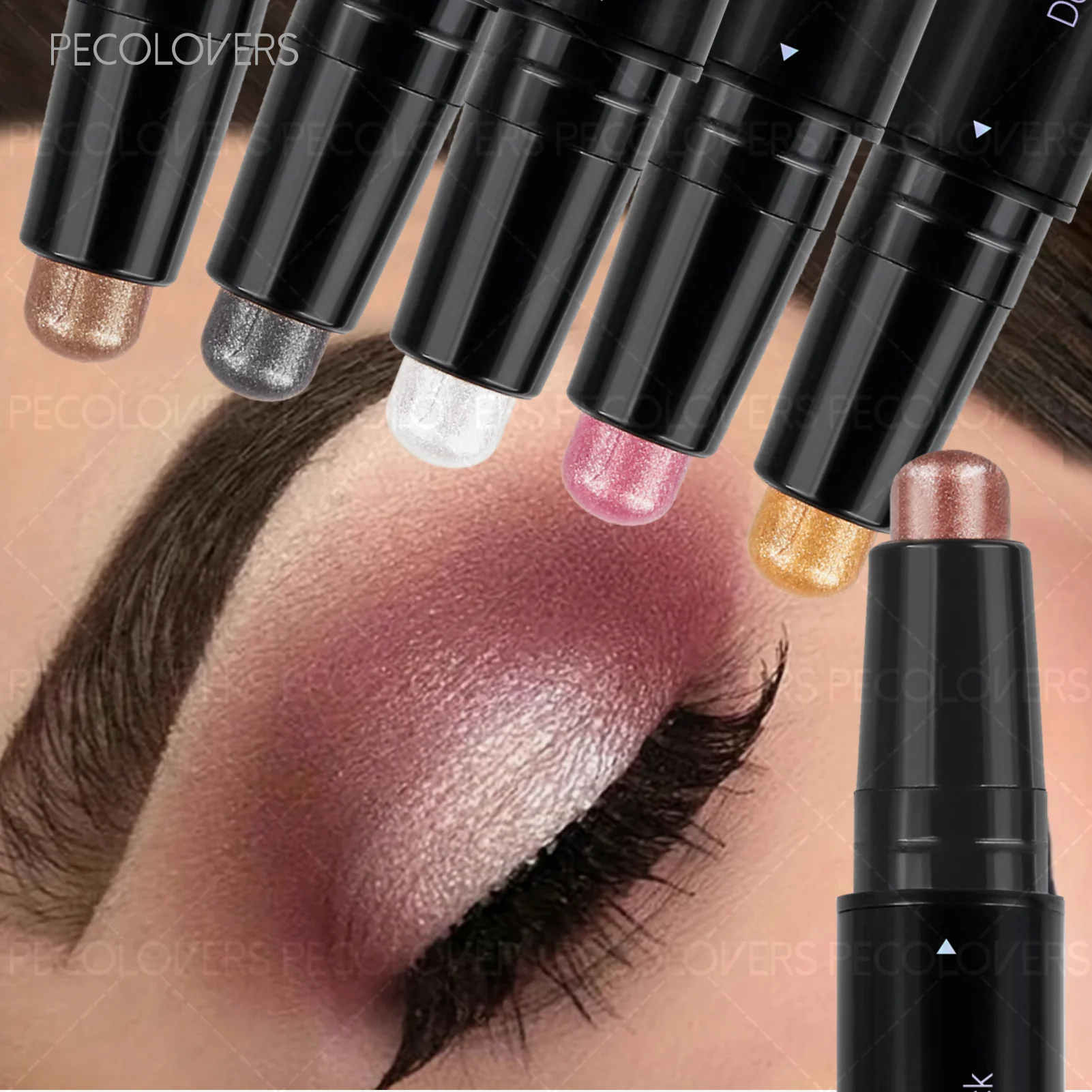 1 Pcs Dual-ended Eyeshadow Pen, Shimmer Shiny Eyeshadow Stick, Eye-catching Eyeshadow Makeup, Music Festival Makeup Party Makeup